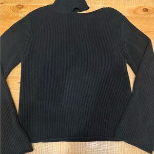RtA Black Ribbed Cotton Turtleneck